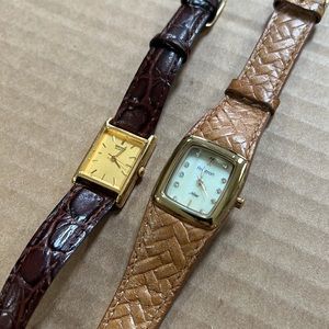 VINTAGE Seiko + Armstrong wristwatches, genuine leather bands NEW BATTERIES REQ